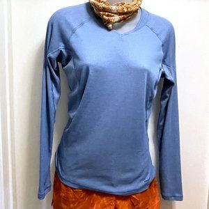 Patagonia Blue Capilene V-Neck Activewear Base Layer Top Shirt - Size Small S